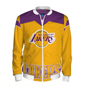 Мужской бомбер 3D с принтом Los Angeles Lakers в Екатеринбурге, 100% полиэстер | застегивается на молнию, по бокам два кармана без застежек, по низу бомбера и на воротнике - эластичная резинка | angeles | bryant | kobe | lakers | los | баскетбольный | клуб
