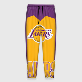 Мужские брюки 3D с принтом Los Angeles Lakers  в Екатеринбурге, 100% полиэстер | манжеты по низу, эластичный пояс регулируется шнурком, по бокам два кармана без застежек, внутренняя часть кармана из мелкой сетки | angeles | bryant | kobe | lakers | los | баскетбольный | клуб