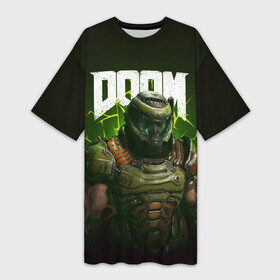 Платье-футболка 3D с принтом Doom Eternal в Екатеринбурге,  |  | doom | doom 2016 | doom 2020 | doom eternal | doomguy | дум | дум 2020 | дум вечен | дум етернал | дум этернал | думгай