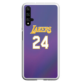 Чехол для Honor 20 с принтом Los Angeles Lakers Kobe Brya в Екатеринбурге, Силикон | Область печати: задняя сторона чехла, без боковых панелей | basketball | espn | kobe | kobe bryant | kobe bryant death | kobe bryant tribute | lakers | los angeles lakers | nba