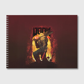 Альбом для рисования с принтом Doom Eternal в Екатеринбурге, 100% бумага
 | матовая бумага, плотность 200 мг. | doom | doom 2016 | doom 2020 | doom eternal | doomguy | дум | дум 2020 | дум вечен | дум етернал | дум этернал | думгай