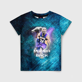 Детская футболка 3D с принтом Kobe Bryant в Екатеринбурге, 100% гипоаллергенный полиэфир | прямой крой, круглый вырез горловины, длина до линии бедер, чуть спущенное плечо, ткань немного тянется | angeles | bryant | kobe | lakers | los | nba | баскетбольный | клуб