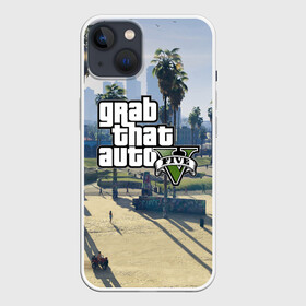 Чехол для iPhone 13 с принтом GRAND THEFT AUTO 5 в Екатеринбурге,  |  | grand theft auto 2 | grand theft auto 3 | grand theft auto v | grand theft auto: san andreas | grand theft auto: vice city | gta 1 | gta 2 | gta 3 | gta 4 | gta 5 | gta online | gta v | город | игры