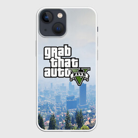 Чехол для iPhone 13 mini с принтом GTA 5 в Екатеринбурге,  |  | grand theft auto 2 | grand theft auto 3 | grand theft auto v | grand theft auto: san andreas | grand theft auto: vice city | gta 1 | gta 2 | gta 3 | gta 4 | gta 5 | gta online | gta v | город | игры