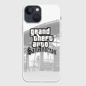 Чехол для iPhone 13 mini с принтом GTA SanAndreas в Екатеринбурге,  |  | Тематика изображения на принте: grand theft auto 2 | grand theft auto 3 | grand theft auto v | grand theft auto: san andreas | grand theft auto: vice city | gta 1 | gta 2 | gta 3 | gta 4 | gta 5 | gta online | gta v | город | игры