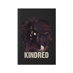 Обложка для паспорта матовая кожа с принтом Kindred в Екатеринбурге, натуральная матовая кожа | размер 19,3 х 13,7 см; прозрачные пластиковые крепления | jinx | kda | league | lol | moba | pentakill | riot | rise | rus | skins | варвик | варус | воин | легенд | лига | лол | маг | стрелок | танк | чемпион