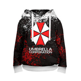 Детская толстовка 3D с принтом UMBRELLA CORP в Екатеринбурге, 100% полиэстер | двухслойный капюшон со шнурком для регулировки, мягкие манжеты на рукавах и по низу толстовки, спереди карман-кенгуру с мягким внутренним слоем | ada wong | biohazard | leon | nemesis | project resistance | raccoon city | re2 | resident evil 2 | rpd | stars | umbrella | ада вонг | амбрелла | немесис | ужасы