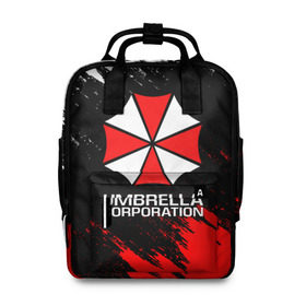 Женский рюкзак 3D с принтом UMBRELLA CORP в Екатеринбурге, 100% полиэстер | лямки с регулируемой длиной, сверху ручки, чтобы рюкзак нести как сумку. Основное отделение закрывается на молнию, как и внешний карман. Внутри два дополнительных кармана, один из которых закрывается на молнию. По бокам два дополнительных кармашка, куда поместится маленькая бутылочка
 | ada wong | biohazard | leon | nemesis | project resistance | raccoon city | re2 | resident evil 2 | rpd | stars | umbrella | ада вонг | амбрелла | немесис | ужасы