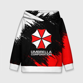 Детская толстовка 3D с принтом UMBRELLA CORP в Екатеринбурге, 100% полиэстер | двухслойный капюшон со шнурком для регулировки, мягкие манжеты на рукавах и по низу толстовки, спереди карман-кенгуру с мягким внутренним слоем | ada wong | biohazard | leon | nemesis | project resistance | raccoon city | re2 | resident evil 2 | rpd | stars | umbrella | ада вонг | амбрелла | немесис | ужасы