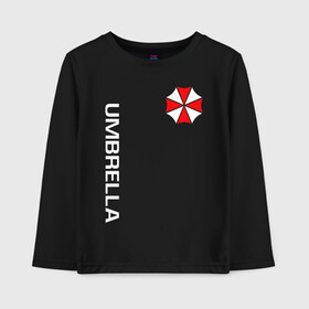 Детский лонгслив хлопок с принтом UMBRELLA CORP(+спина) в Екатеринбурге, 100% хлопок | круглый вырез горловины, полуприлегающий силуэт, длина до линии бедер | Тематика изображения на принте: ada wong | biohazard | leon | nemesis | project resistance | raccoon city | re2 | resident evil 2 | rpd | stars | umbrella | ада вонг | амбрелла | немесис | ужасы