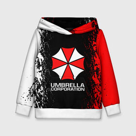 Детская толстовка 3D с принтом UMBRELLA CORP в Екатеринбурге, 100% полиэстер | двухслойный капюшон со шнурком для регулировки, мягкие манжеты на рукавах и по низу толстовки, спереди карман-кенгуру с мягким внутренним слоем | ada wong | biohazard | leon | nemesis | project resistance | raccoon city | re2 | resident evil 2 | rpd | stars | umbrella | ада вонг | амбрелла | немесис | ужасы