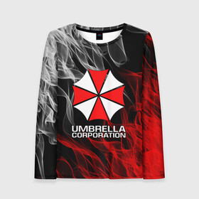 Женский лонгслив 3D с принтом UMBRELLA CORP в Екатеринбурге, 100% полиэстер | длинные рукава, круглый вырез горловины, полуприлегающий силуэт | ada wong | biohazard | leon | nemesis | project resistance | raccoon city | re2 | resident evil 2 | rpd | stars | umbrella | ада вонг | амбрелла | немесис | ужасы