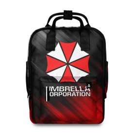 Женский рюкзак 3D с принтом UMBRELLA CORP в Екатеринбурге, 100% полиэстер | лямки с регулируемой длиной, сверху ручки, чтобы рюкзак нести как сумку. Основное отделение закрывается на молнию, как и внешний карман. Внутри два дополнительных кармана, один из которых закрывается на молнию. По бокам два дополнительных кармашка, куда поместится маленькая бутылочка
 | ada wong | biohazard | leon | nemesis | project resistance | raccoon city | re2 | resident evil 2 | rpd | stars | umbrella | ада вонг | амбрелла | немесис | ужасы