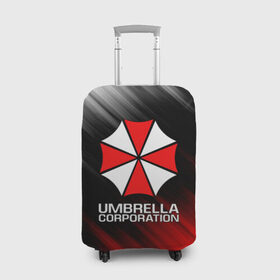 Чехол для чемодана 3D с принтом UMBRELLA CORP в Екатеринбурге, 86% полиэфир, 14% спандекс | двустороннее нанесение принта, прорези для ручек и колес | ada wong | biohazard | leon | nemesis | project resistance | raccoon city | re2 | resident evil 2 | rpd | stars | umbrella | ада вонг | амбрелла | немесис | ужасы