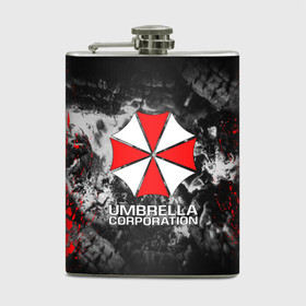 Фляга с принтом UMBRELLA CORP | АМБРЕЛЛА КОРП в Екатеринбурге, металлический корпус | емкость 0,22 л, размер 125 х 94 мм. Виниловая наклейка запечатывается полностью | Тематика изображения на принте: ada wong | biohazard | leon | nemesis | project resistance | raccoon city | re2 | resident evil 2 | rpd | stars | umbrella | ада вонг | амбрелла | немесис | ужасы