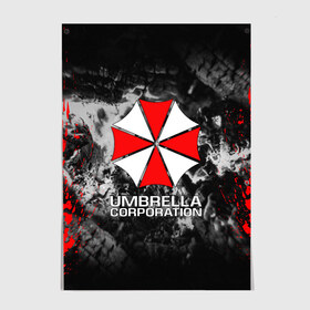 Постер с принтом UMBRELLA CORP в Екатеринбурге, 100% бумага
 | бумага, плотность 150 мг. Матовая, но за счет высокого коэффициента гладкости имеет небольшой блеск и дает на свету блики, но в отличии от глянцевой бумаги не покрыта лаком | ada wong | biohazard | leon | nemesis | project resistance | raccoon city | re2 | resident evil 2 | rpd | stars | umbrella | ада вонг | амбрелла | немесис | ужасы