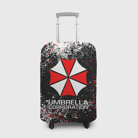 Чехол для чемодана 3D с принтом UMBRELLA CORP | АМБРЕЛЛА КОРП (Z) в Екатеринбурге, 86% полиэфир, 14% спандекс | двустороннее нанесение принта, прорези для ручек и колес | ada wong | biohazard | leon | nemesis | project resistance | raccoon city | re2 | resident evil 2 | rpd | stars | umbrella | ада вонг | амбрелла | немесис | ужасы