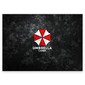 Поздравительная открытка с принтом UMBRELLA CORP в Екатеринбурге, 100% бумага | плотность бумаги 280 г/м2, матовая, на обратной стороне линовка и место для марки
 | ada wong | biohazard | leon | nemesis | project resistance | raccoon city | re2 | resident evil 2 | rpd | stars | umbrella | ада вонг | амбрелла | немесис | ужасы