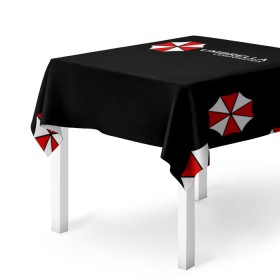 Скатерть 3D с принтом Umbrella Corporation в Екатеринбурге, 100% полиэстер (ткань не мнется и не растягивается) | Размер: 150*150 см | апокалипсис | зла | зомби | обитель | твирус