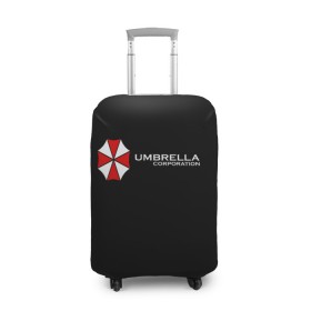 Чехол для чемодана 3D с принтом Umbrella Corporation в Екатеринбурге, 86% полиэфир, 14% спандекс | двустороннее нанесение принта, прорези для ручек и колес | апокалипсис | зла | зомби | обитель | твирус