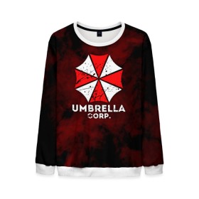 Мужской свитшот 3D с принтом UMBRELLA CORP в Екатеринбурге, 100% полиэстер с мягким внутренним слоем | круглый вырез горловины, мягкая резинка на манжетах и поясе, свободная посадка по фигуре | 