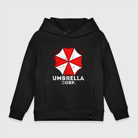 Детское худи Oversize хлопок с принтом UMBRELLA CORP в Екатеринбурге, френч-терри — 70% хлопок, 30% полиэстер. Мягкий теплый начес внутри —100% хлопок | боковые карманы, эластичные манжеты и нижняя кромка, капюшон на магнитной кнопке | ada wong | biohazard | leon | nemesis | project resistance | raccoon city | re2 | resident evil 2 | rpd | stars | umbrella | ада вонг | амбрелла | немесис | ужасы