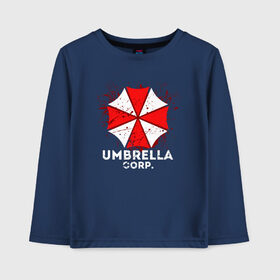 Детский лонгслив хлопок с принтом UMBRELLA CORP в Екатеринбурге, 100% хлопок | круглый вырез горловины, полуприлегающий силуэт, длина до линии бедер | ada wong | biohazard | leon | nemesis | project resistance | raccoon city | re2 | resident evil 2 | rpd | stars | umbrella | ада вонг | амбрелла | немесис | ужасы