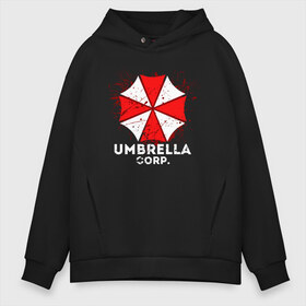 Мужское худи Oversize хлопок с принтом UMBRELLA CORP в Екатеринбурге, френч-терри — 70% хлопок, 30% полиэстер. Мягкий теплый начес внутри —100% хлопок | боковые карманы, эластичные манжеты и нижняя кромка, капюшон на магнитной кнопке | ada wong | biohazard | leon | nemesis | project resistance | raccoon city | re2 | resident evil 2 | rpd | stars | umbrella | ада вонг | амбрелла | немесис | ужасы