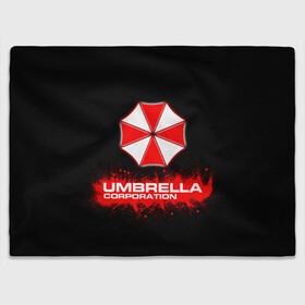 Плед 3D с принтом Umbrella Corporation в Екатеринбурге, 100% полиэстер | закругленные углы, все края обработаны. Ткань не мнется и не растягивается | corporation | umbrella | umbrella corporation | амбрела | амбрелла корпорейшн | военная корпорация | корпорация | фармацевтическая корпорация