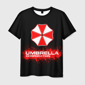 Мужская футболка 3D с принтом Umbrella Corporation в Екатеринбурге, 100% полиэфир | прямой крой, круглый вырез горловины, длина до линии бедер | corporation | umbrella | umbrella corporation | амбрела | амбрелла корпорейшн | военная корпорация | корпорация | фармацевтическая корпорация
