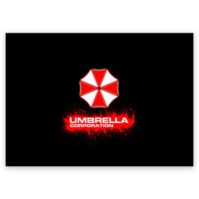 Поздравительная открытка с принтом Umbrella Corporation в Екатеринбурге, 100% бумага | плотность бумаги 280 г/м2, матовая, на обратной стороне линовка и место для марки
 | corporation | umbrella | umbrella corporation | амбрела | амбрелла корпорейшн | военная корпорация | корпорация | фармацевтическая корпорация