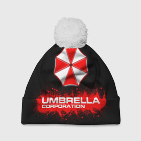 Шапка 3D c помпоном с принтом Umbrella Corporation в Екатеринбурге, 100% полиэстер | универсальный размер, печать по всей поверхности изделия | corporation | umbrella | umbrella corporation | амбрела | амбрелла корпорейшн | военная корпорация | корпорация | фармацевтическая корпорация