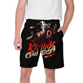 Мужские шорты 3D с принтом Kenny Omega Street Fighter в Екатеринбурге,  полиэстер 100% | прямой крой, два кармана без застежек по бокам. Мягкая трикотажная резинка на поясе, внутри которой широкие завязки. Длина чуть выше колен | kennyomega aew streetfighter