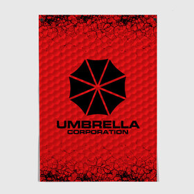 Постер с принтом Umbrella Corporation в Екатеринбурге, 100% бумага
 | бумага, плотность 150 мг. Матовая, но за счет высокого коэффициента гладкости имеет небольшой блеск и дает на свету блики, но в отличии от глянцевой бумаги не покрыта лаком | corporation | umbrella | umbrella corporation | амбрела | амбрелла корпорейшн | военная корпорация | корпорация | фармацевтическая корпорация