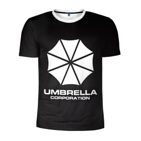 Мужская футболка 3D спортивная с принтом Umbrella Corporation в Екатеринбурге, 100% полиэстер с улучшенными характеристиками | приталенный силуэт, круглая горловина, широкие плечи, сужается к линии бедра | Тематика изображения на принте: corporation | umbrella | umbrella corporation | амбрела | амбрелла корпорейшн | военная корпорация | корпорация | фармацевтическая корпорация