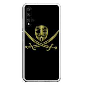 Чехол для Honor 20 с принтом Анонимус Пират в Екатеринбурге, Силикон | Область печати: задняя сторона чехла, без боковых панелей | anonymous | v   значит вендетта | анонимус | анонимусы | вендетта | гай фокс | гая фокса | женскую | купить | маска | маска v | мужскую | пират | пирата | с анонимусом | с маской | с пиратом | хакер | хактивизм