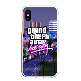 Чехол для iPhone XS Max матовый с принтом Grand Theft Auto Vice City в Екатеринбурге, Силикон | Область печати: задняя сторона чехла, без боковых панелей | grand theft auto 2 | grand theft auto 3 | grand theft auto v | grand theft auto: san andreas | grand theft auto: vice city | gta 1 | gta 2 | gta 3 | gta 4 | gta 5 | gta online | gta v | город | игры