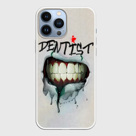 Чехол для iPhone 13 Pro Max с принтом Dentist в Екатеринбурге,  |  | Тематика изображения на принте: blood | dentist | teeth | губы | день стоматолога | зубной | зубы | кровь | подарок | стоматолог