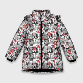 Зимняя куртка для девочек 3D с принтом Studio Ghibli в Екатеринбурге, ткань верха — 100% полиэстер; подклад — 100% полиэстер, утеплитель — 100% полиэстер. | длина ниже бедра, удлиненная спинка, воротник стойка и отстегивающийся капюшон. Есть боковые карманы с листочкой на кнопках, утяжки по низу изделия и внутренний карман на молнии. 

Предусмотрены светоотражающий принт на спинке, радужный светоотражающий элемент на пуллере молнии и на резинке для утяжки. | studio ghibli | ведьмина служба доставки | навсикая | небесный замок лапута | студия гибли | тоторо | унесенные призраками | ходячий замок
