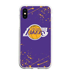 Чехол для iPhone XS Max матовый с принтом LA LAKERS в Екатеринбурге, Силикон | Область печати: задняя сторона чехла, без боковых панелей | america | basketball | kobe bryant | la | la lakers | lakers | los angeles lakers | nba | usa | баскетбол | кобе брайант | лос анджелес лейкерс | нба | сша