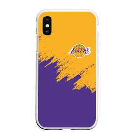 Чехол для iPhone XS Max матовый с принтом LA LAKERS в Екатеринбурге, Силикон | Область печати: задняя сторона чехла, без боковых панелей | america | basketball | kobe bryant | la | la lakers | lakers | los angeles lakers | nba | usa | баскетбол | кобе брайант | лос анджелес лейкерс | нба | сша