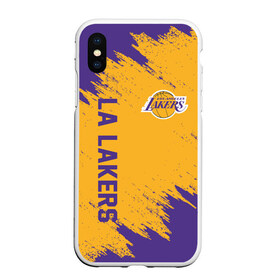 Чехол для iPhone XS Max матовый с принтом LA LAKERS в Екатеринбурге, Силикон | Область печати: задняя сторона чехла, без боковых панелей | america | basketball | kobe bryant | la | la lakers | lakers | los angeles lakers | nba | usa | баскетбол | кобе брайант | лос анджелес лейкерс | нба | сша