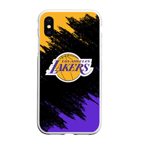 Чехол для iPhone XS Max матовый с принтом LA LAKERS в Екатеринбурге, Силикон | Область печати: задняя сторона чехла, без боковых панелей | america | basketball | kobe bryant | la | la lakers | lakers | los angeles lakers | nba | usa | баскетбол | кобе брайант | лос анджелес лейкерс | нба | сша