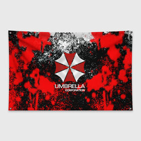 Флаг-баннер с принтом UMBRELLA CORP в Екатеринбурге, 100% полиэстер | размер 67 х 109 см, плотность ткани — 95 г/м2; по краям флага есть четыре люверса для крепления | biohazard | biohazard 7 | crocodile | fang | game | hand | monster | new umbrella | resident evil | resident evil 7 | umbrella | umbrella corp | umbrella corporation | zombie | обитель