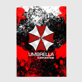 Постер с принтом UMBRELLA CORP в Екатеринбурге, 100% бумага
 | бумага, плотность 150 мг. Матовая, но за счет высокого коэффициента гладкости имеет небольшой блеск и дает на свету блики, но в отличии от глянцевой бумаги не покрыта лаком | biohazard | biohazard 7 | crocodile | fang | game | hand | monster | new umbrella | resident evil | resident evil 7 | umbrella | umbrella corp | umbrella corporation | zombie | обитель