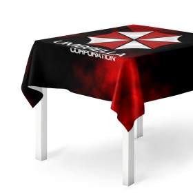 Скатерть 3D с принтом UMBRELLA CORP в Екатеринбурге, 100% полиэстер (ткань не мнется и не растягивается) | Размер: 150*150 см | Тематика изображения на принте: biohazard | biohazard 7 | crocodile | fang | game | hand | monster | new umbrella | resident evil | resident evil 7 | umbrella | umbrella corp | umbrella corporation | zombie | обитель