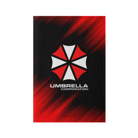 Обложка для паспорта матовая кожа с принтом Umbrella Corporation в Екатеринбурге, натуральная матовая кожа | размер 19,3 х 13,7 см; прозрачные пластиковые крепления | corp | corporation | resident evil | umbrella | umbrella corporation | зомби апокалипсис | зонт | игра