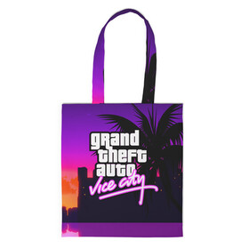 Шоппер 3D с принтом GTA:VICE CITY в Екатеринбурге, 100% полиэстер | Плотность: 200 г/м2; Размер: 34×35 см; Высота лямок: 30 см | grand theft auto 2 | grand theft auto 3 | grand theft auto v | grand theft auto: san andreas | grand theft auto: vice city | gta 1 | gta 2 | gta 3 | gta 4 | gta 5 | gta online | gta v | город | игры