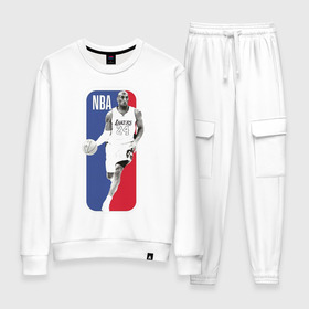 Женский костюм хлопок с принтом NBA Kobe Bryant в Екатеринбурге, 100% хлопок | на свитшоте круглая горловина, мягкая резинка по низу. Брюки заужены к низу, на них два вида карманов: два 