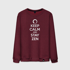 Мужской свитшот хлопок с принтом Keep calm & stay Zen в Екатеринбурге, 100% хлопок |  | Тематика изображения на принте: aum | zen | будда | буддизм | дзен | мантра | ом | религия